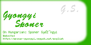 gyongyi sponer business card
